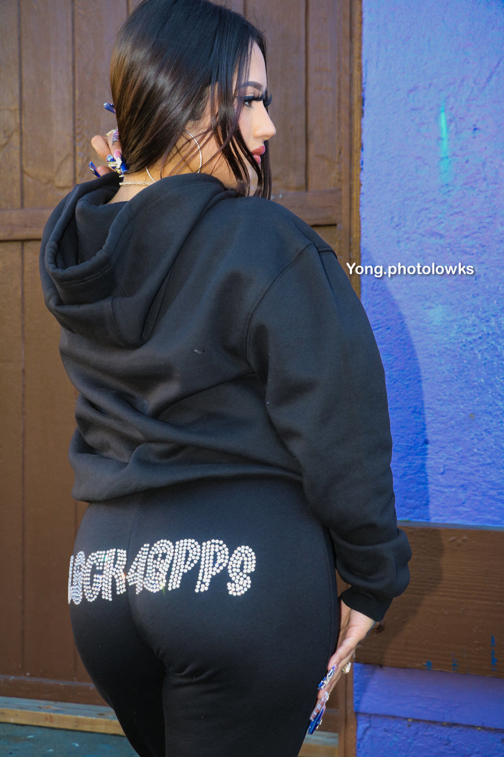 “GLOCK4OPPS” rhinestones sweats